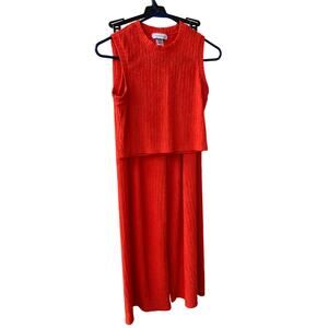 Love Poem IRIS 1S 2-Piece Crinkle Tank Crop Top & Wide Pants Loungewear Sz L Set